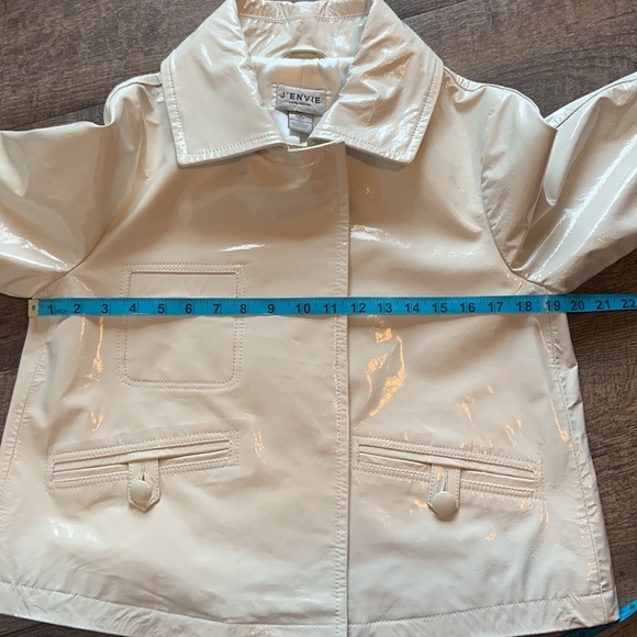 Vintage J'Envie Cream Patent Leather Moto Jacket - Picture 12 of 16